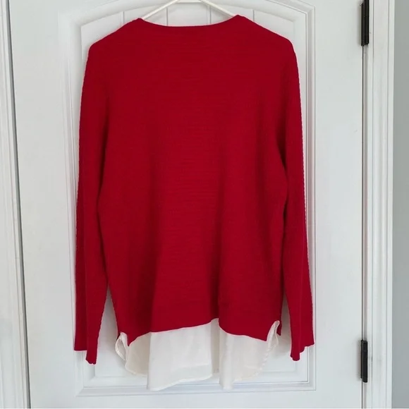 Calvin Klein Women’s Red Scoop Neck Long Sleeve Top Size Large - Picture 8 of 8